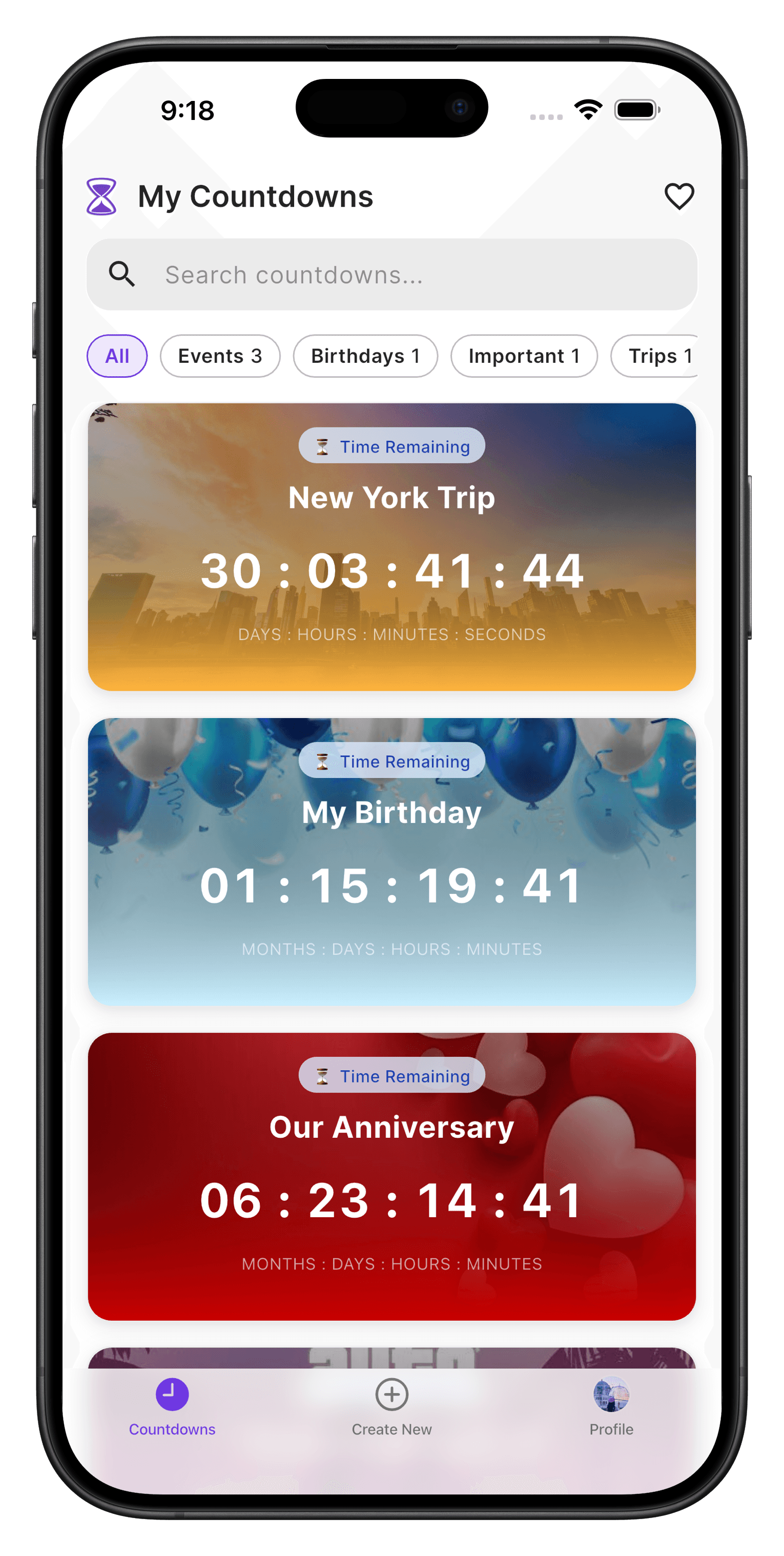 Guru Countdown landing page preview